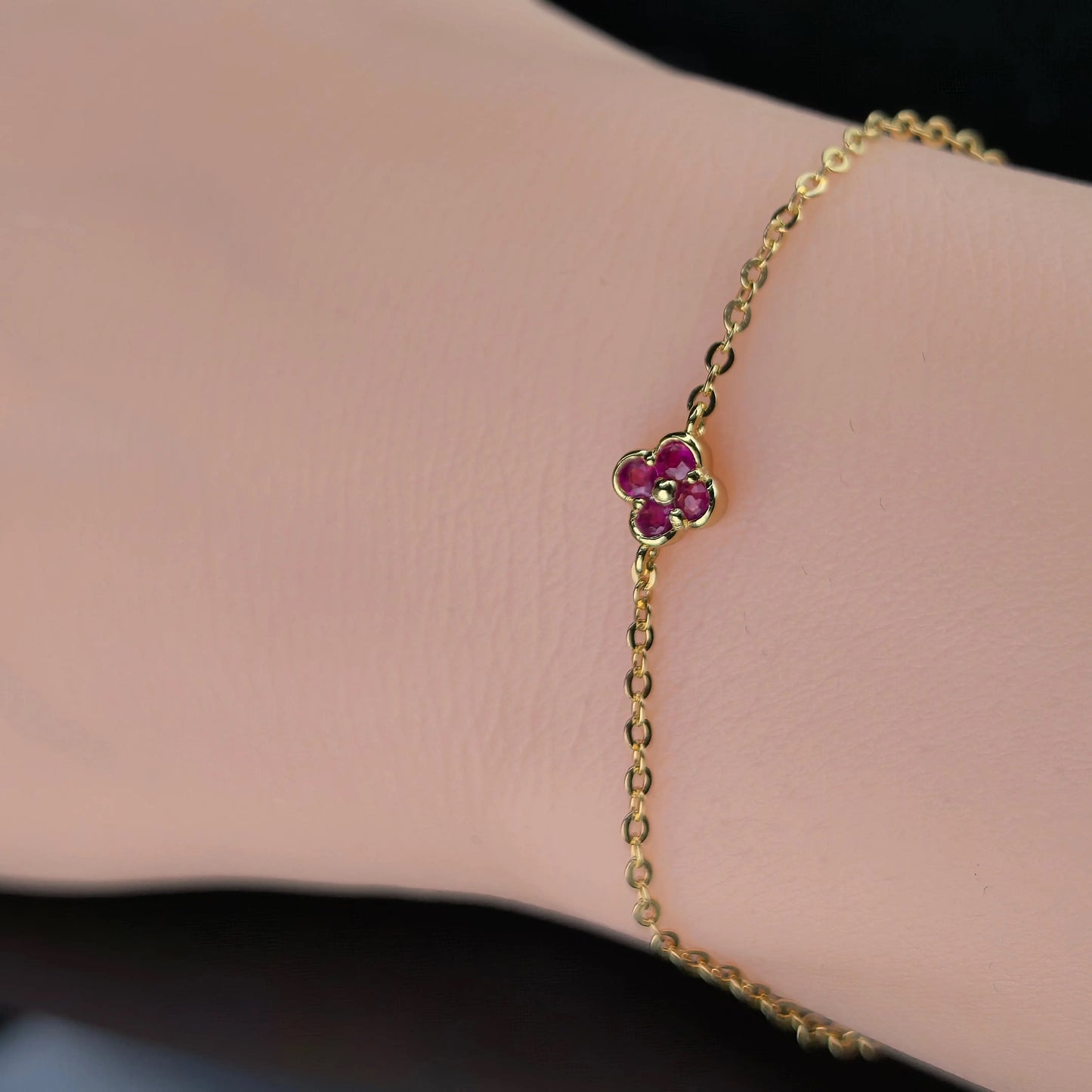 Clover Gemstone Bracelet