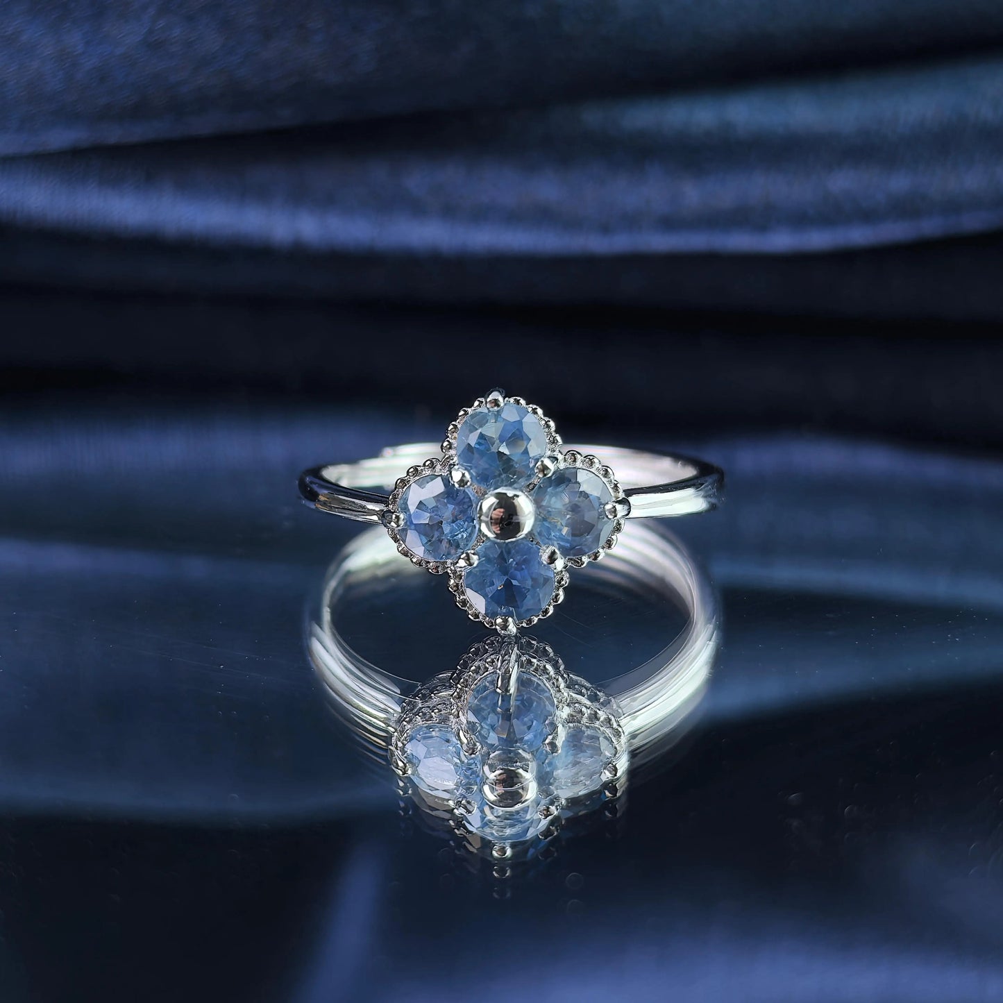 Clover Sapphire Ring
