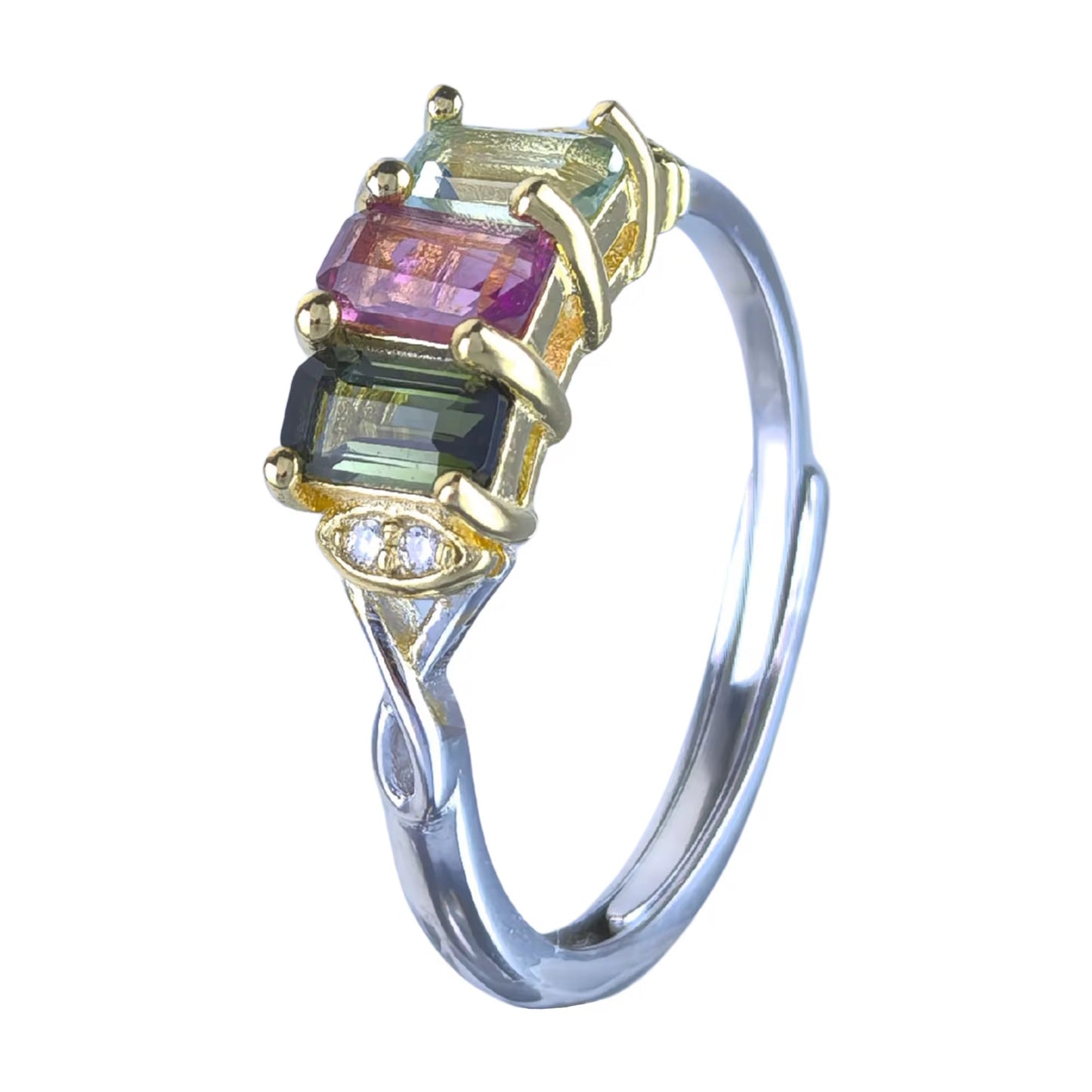 Three Stone Tourmaline Ring