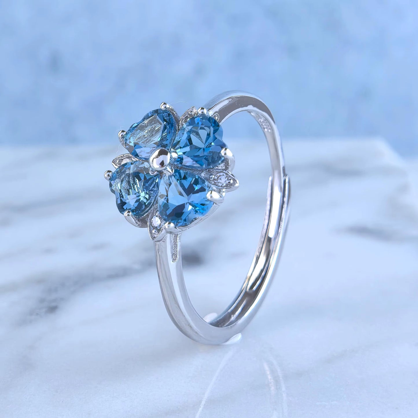 Blossom Blue Topaz Ring
