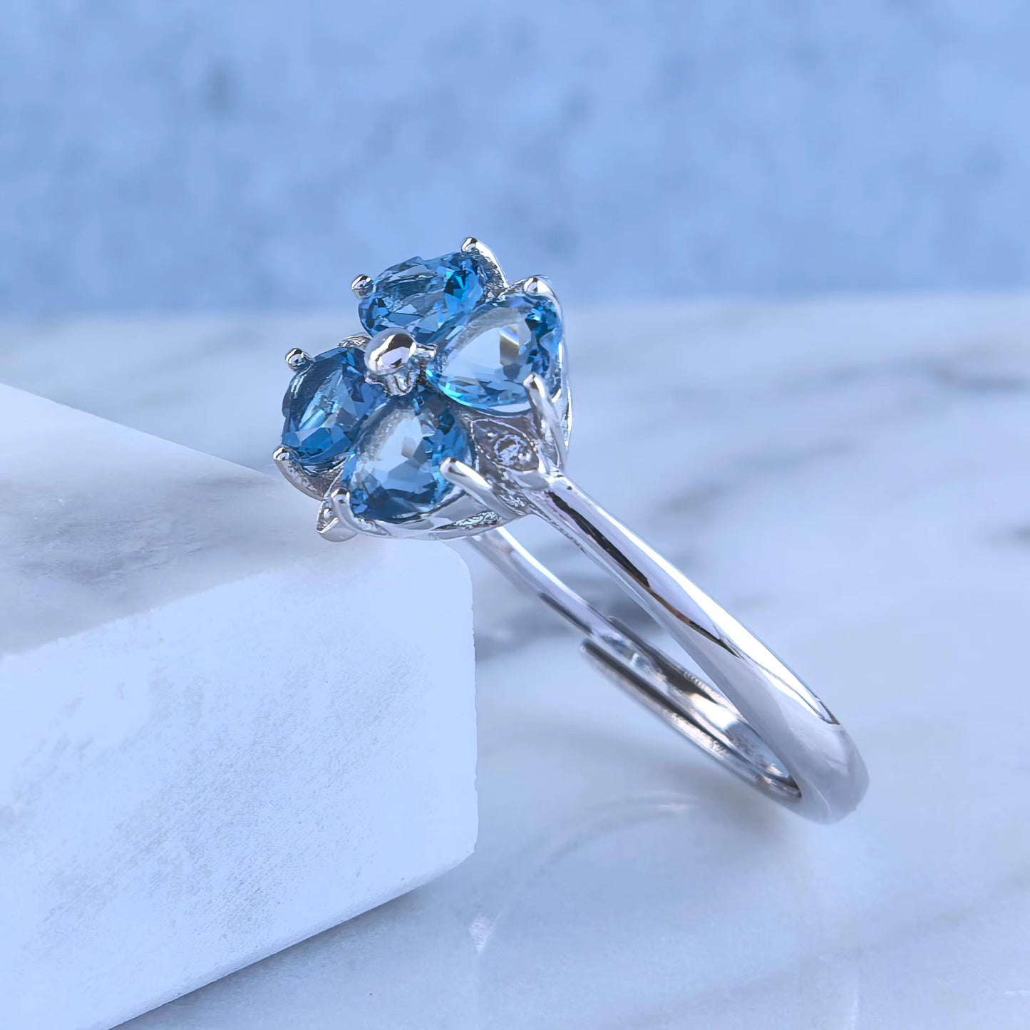 Blossom Blue Topaz Ring