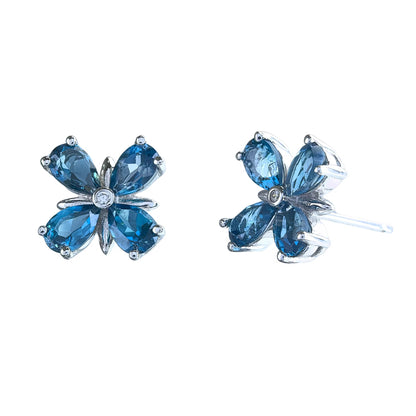 Blossom Blue Topaz Stud Earrings