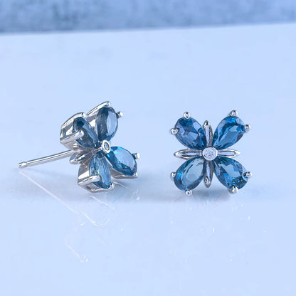 Blossom Blue Topaz Stud Earrings