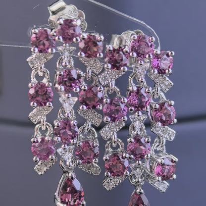 Garnet Cascade Drops Earrings