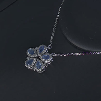 Sapphire Clover Necklace
