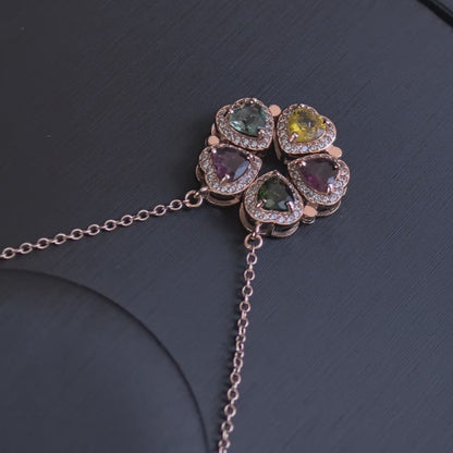 Tourmaline Clover Bloom Necklace