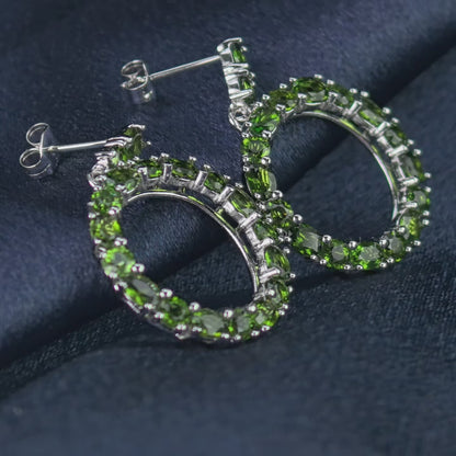Diopsid-Kreisohrringe