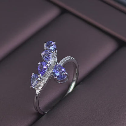 Tanzanite Petal Ring