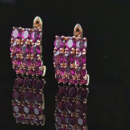 Multistone Gem Hoop Earrings