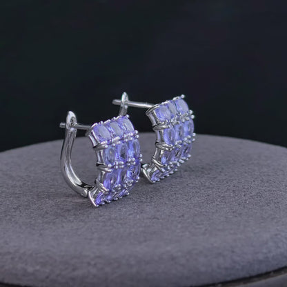 Multistone Gem Hoop Earrings